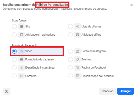 público personalizado com base na visualização de vídeo