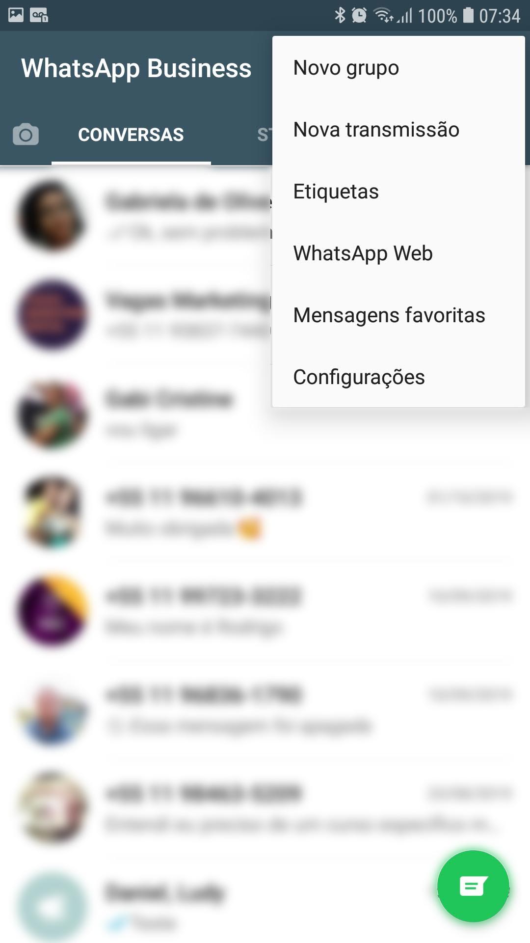 Acesse as Configurações do WhatsApp Business