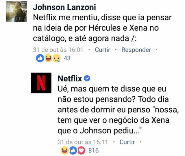 comentário facebook netflix