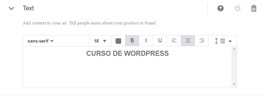 bloco de texto facebook canvas