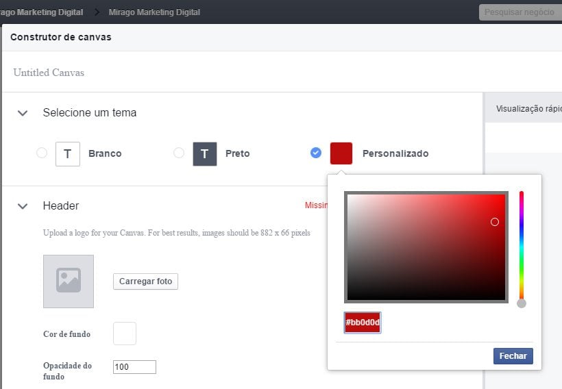 tema personalizado facebook canvas