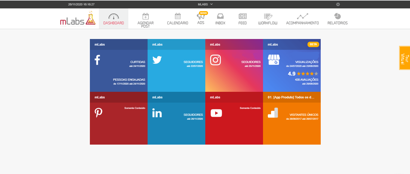 dashboard ferramenta mlabs