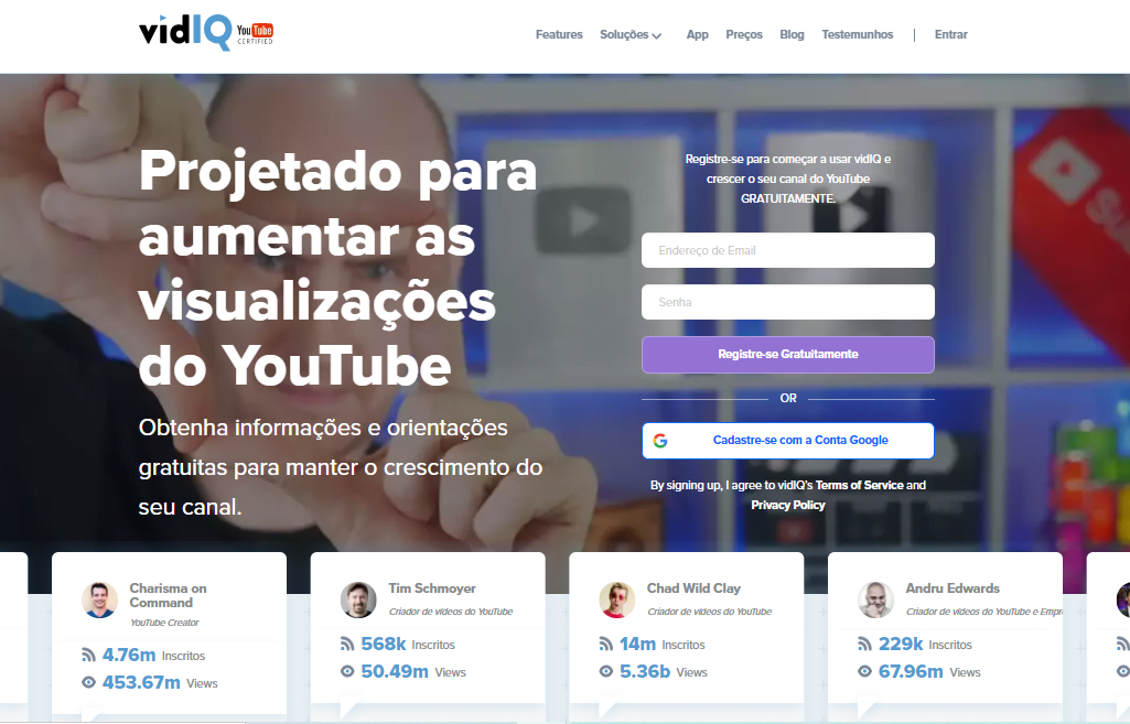 ferramenta de marketing digital vidIQ