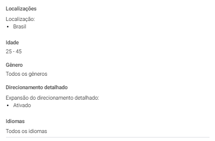 segmentação do gerenciador de anúncios