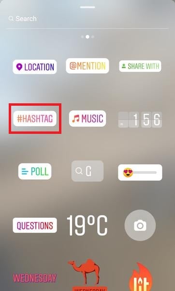 sticker hashtags para instagram