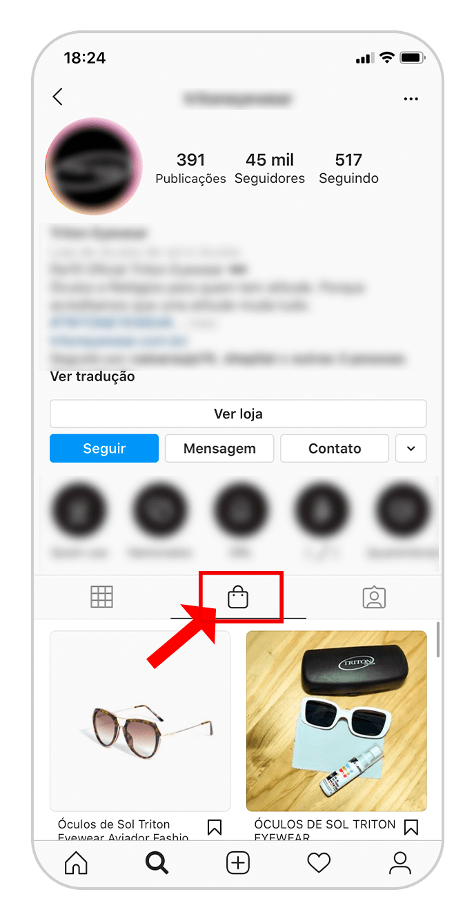 instagram shopping ícone