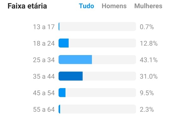 faixa etária dos seguidores do instagram
