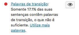 Análise de palavras de transição do Yoast SEO