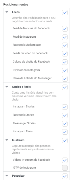 posicionamento no facebook ads
