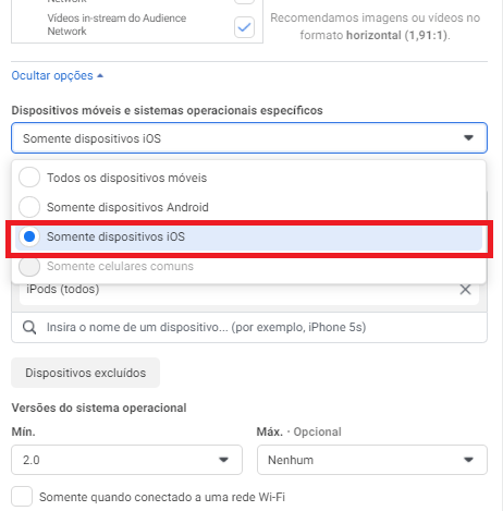 posicionamento dispositivos ios