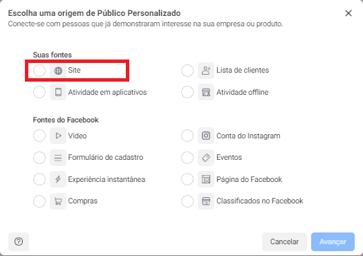 público personalizado site