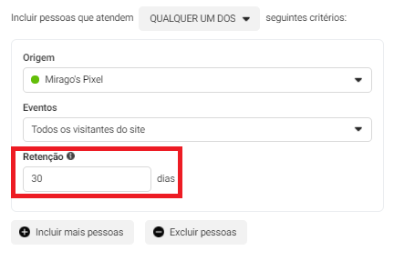 retenção público personalizado