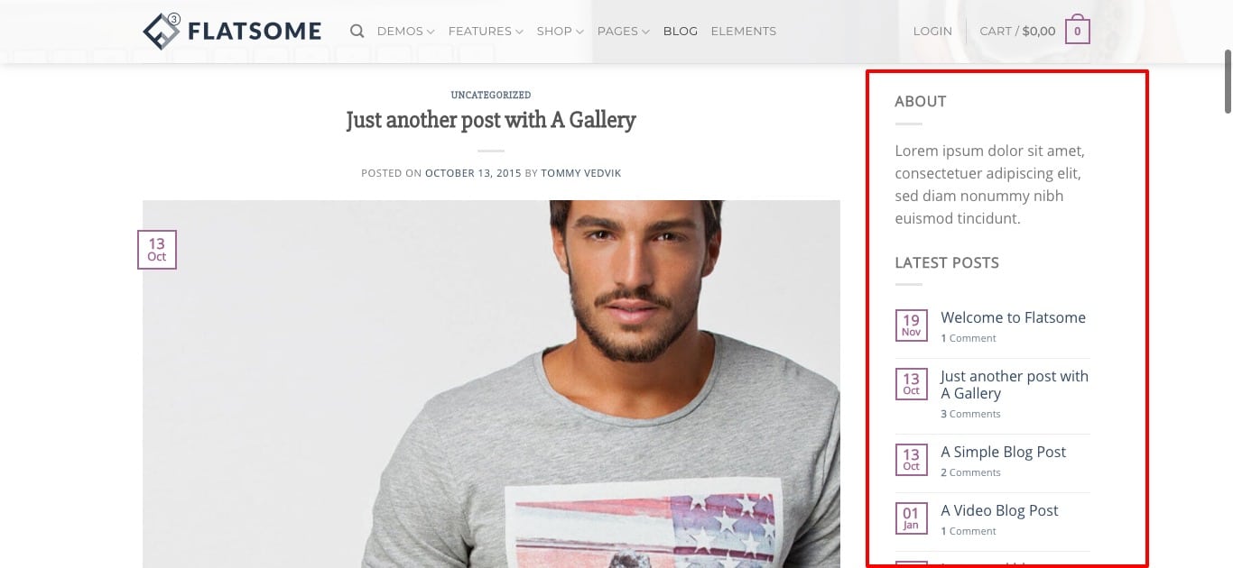 Sidebar na lateral direita