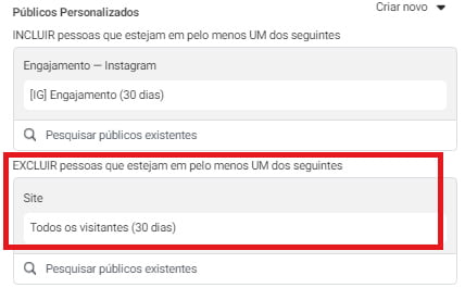 exclusão de públicos no facebook