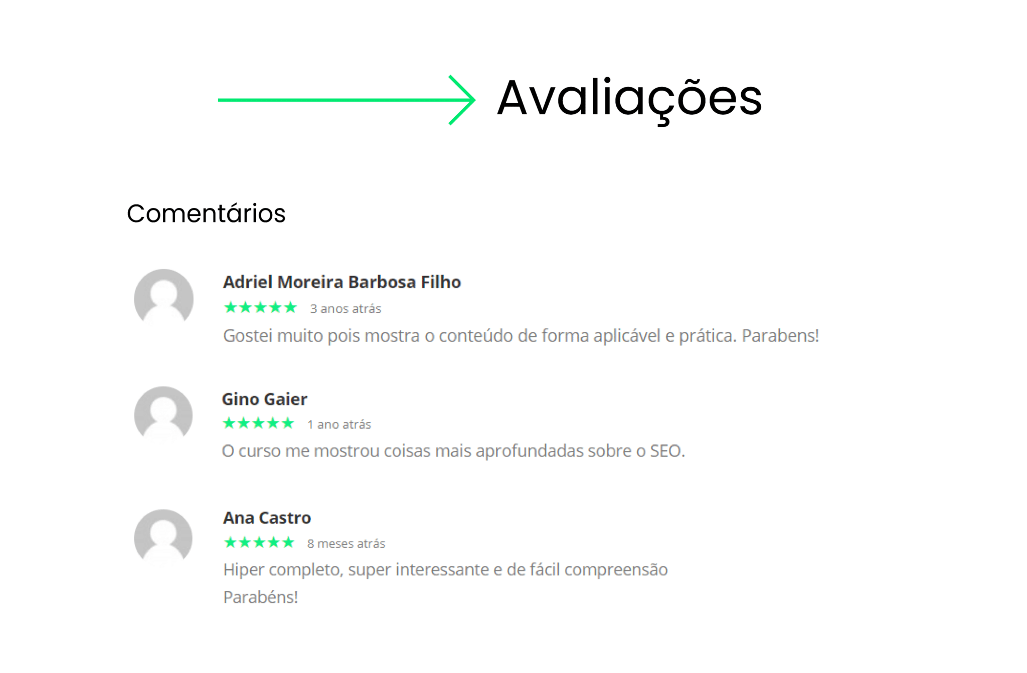 avaliações do curso de seo on page
